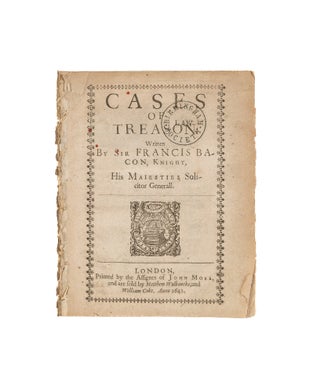 Item #78582 Cases of Treason, London, 1641. Sir Francis Bacon