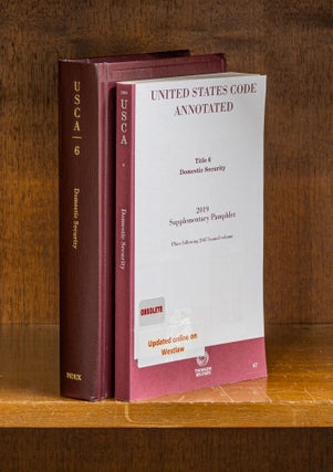Item #78604 United States Code Annotated. Title 6 Domestic Security w/2019 supp. Thomson Reuters