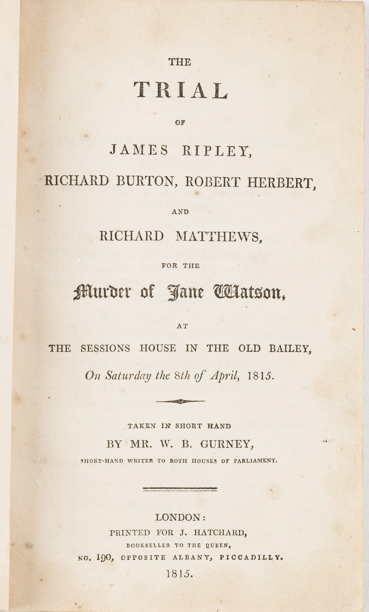 The Trial of James Ripley, Richard Burton, Robert Hebert.. | Trial ...