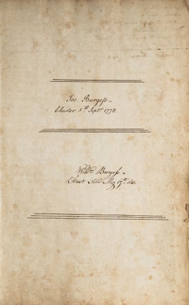 Account Book of Joseph and William Burgess, Chester, 1778-1846. Manuscript, Joseph Burgess, William Burgess.