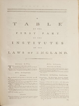 The First Part of the Institutes of the Laws of England.