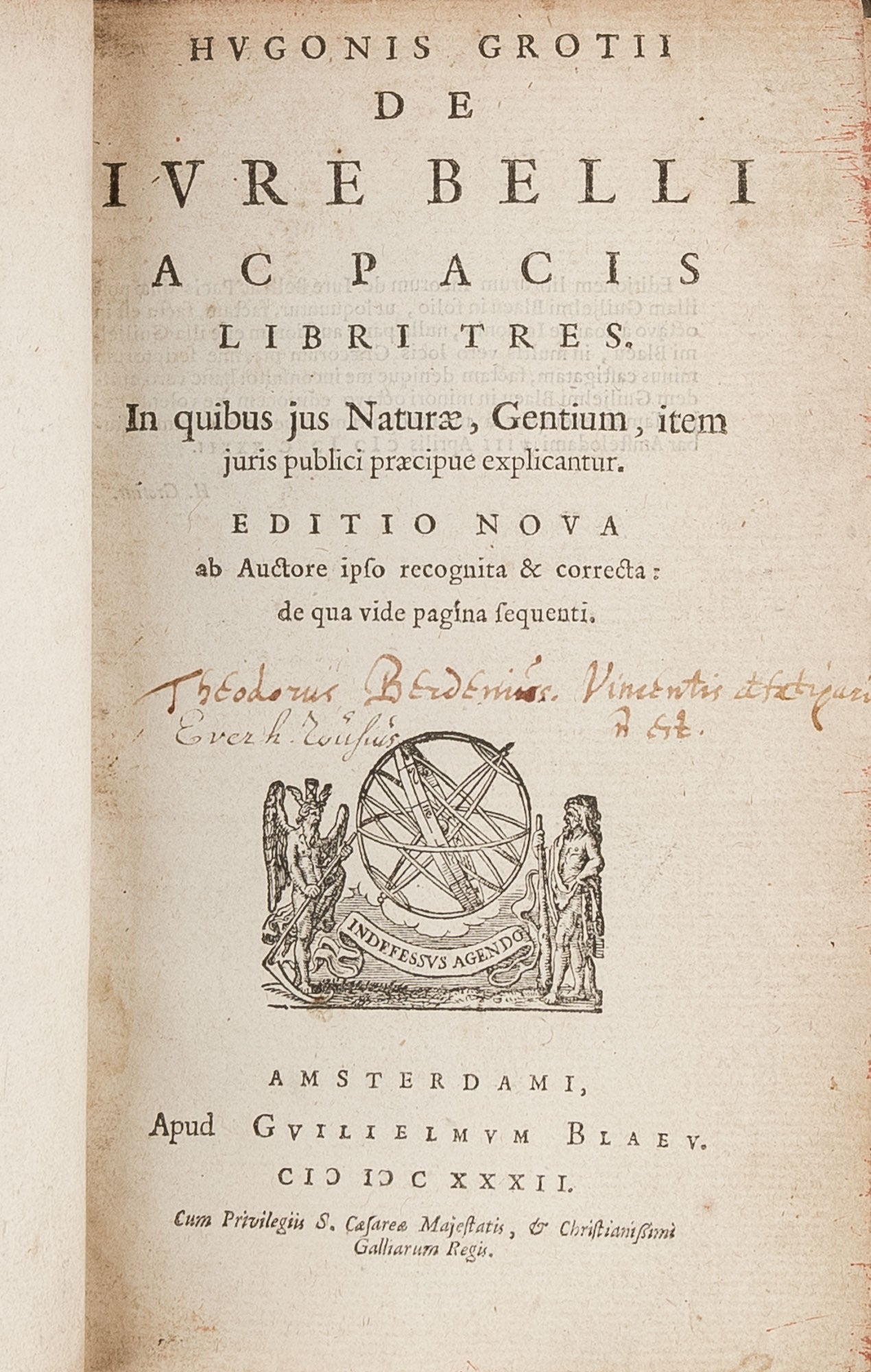 Iure De Iure Belli ac Pacis Libri Tres... Amsterdam: Blaeu, 1632 | Hugo Grotius