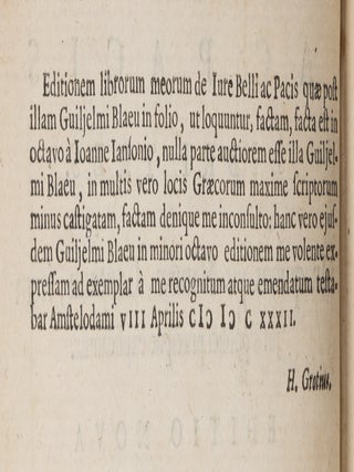 De Iure Belli ac Pacis Libri Tres... Amsterdam: Blaeu, 1632.