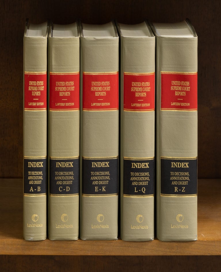 Item #78756 United States Supreme Court Reports General Index to Decisions 5 vols. LexisNexis.