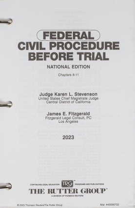 Federal Civil Procedure Before Trial. 3 Vols. Current thru March 2023