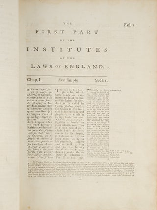 The First Part of the Institutes of the Laws of England.