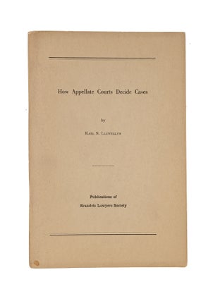 Item #79006 How Appellate Courts Decide Cases. Karl N. Llewellyn