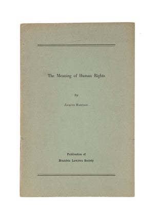Item #79010 The Meaning of Human Rights. Jacques Maritain