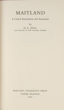 Maitland: a Critical Examination and Assessment. Soiled dust jacket.