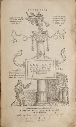 Item #79100 Lexicon Iuris Civilis [bound with] Iuris Civilis Universi. Jakob Spiegel, Nicolaus...