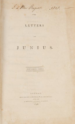 Item #79148 The Letters of Junius. London, 1796. Junius