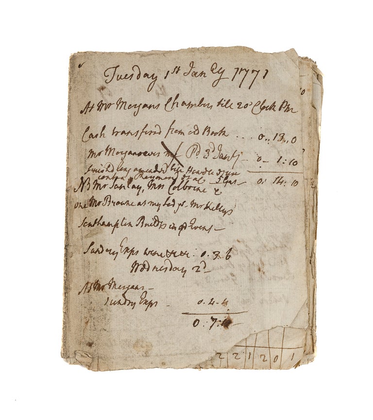 Item #79193 Memorandum and Account Book, London, January-March 1771. Manuscript.