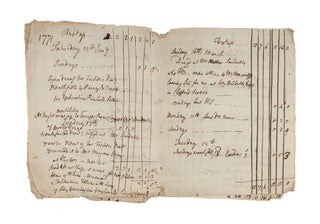 Memorandum and Account Book, London, January-March 1771.