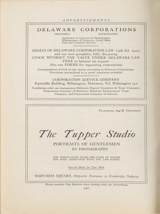 Harvard Law Review. 41 Misc. Paper Issues Vols 35 to 62 (1921-1949)