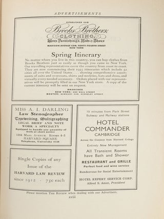 Harvard Law Review. 41 Misc. Paper Issues Vols 35 to 62 (1921-1949)