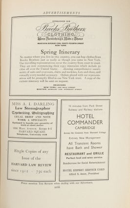 Harvard Law Review. 41 Misc. Paper Issues Vols 35 to 62 (1921-1949)