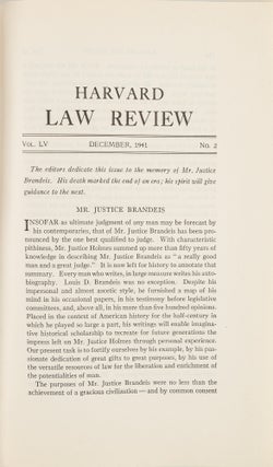 Harvard Law Review. 41 Misc. Paper Issues Vols 35 to 62 (1921-1949)