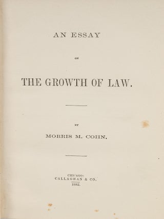 An Essay on the Growth of Law.