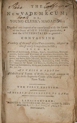 Item #79240 The New Vade Mecum, Or Young Clerk's Magazine Digested and Improved. Thomas Spencer
