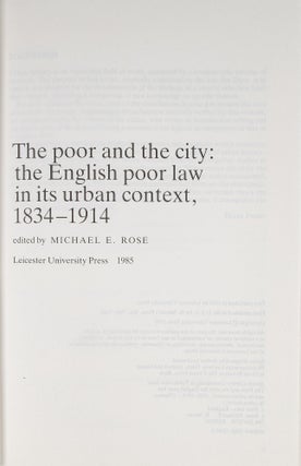 The Poor and the City: the English Poor Law in its Urban Context...