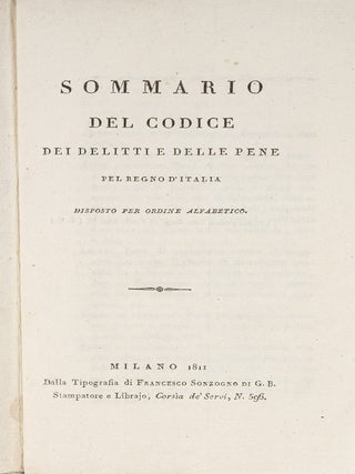 Sommario del Codice dei Delitti e delle Pene pel Regno d'Italia.