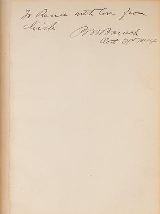 Thoughts on Peace, Inscribed by Bernard Baruch, 1944.