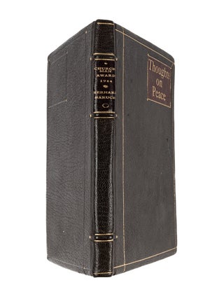 Thoughts on Peace, Inscribed by Bernard Baruch, 1944.