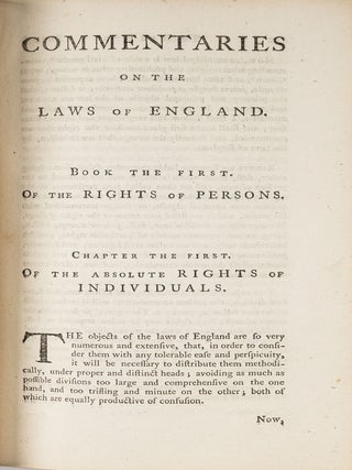 Commentaries on the Laws of England. In Four Books, 5th ed. Eller 7...