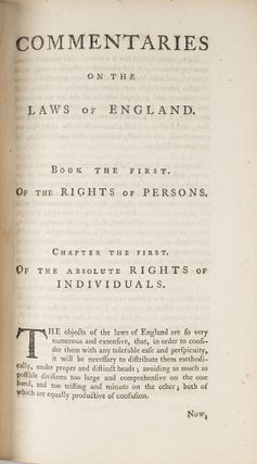 Commentaries on the Laws of England. In Four Books, 5th ed. Eller 7...