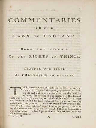 Commentaries on the Laws of England. In Four Books, 5th ed. Eller 7...