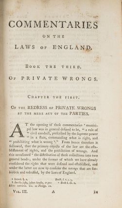 Commentaries on the Laws of England. In Four Books, 5th ed. Eller 7...
