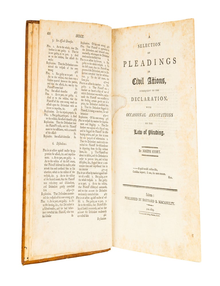 Item #79355 A Selection of Pleadings in Civil Actions Subsequent to the. Joseph Story.