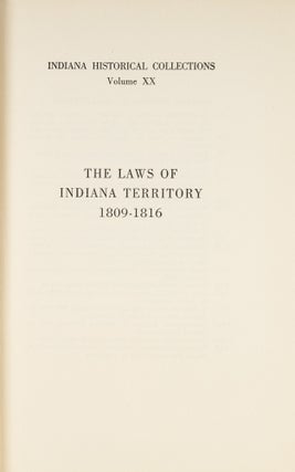 The Laws of Indiana Territory, 1809-1816.