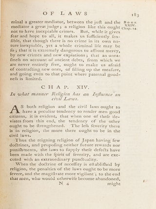 The Spirit of Laws, Translated from the French of M de Secondat...