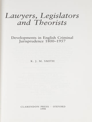 Lawyers, Legislators, and Theorists: Developments in English...