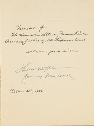 Washington Bowed. Inscribed to US Sup Ct Justice Stanley Forman Reed