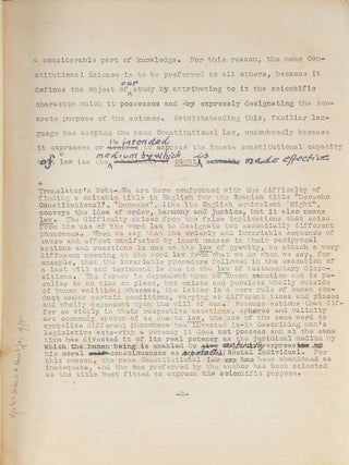 Corrected Typescript of Constitutional Science: Being the English...