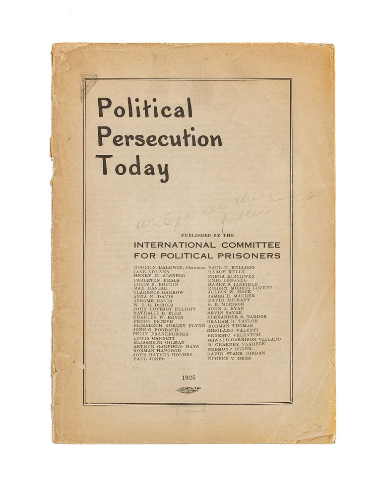 Item #79499 Political Persecution Today. International Committee for Political Prisoners.