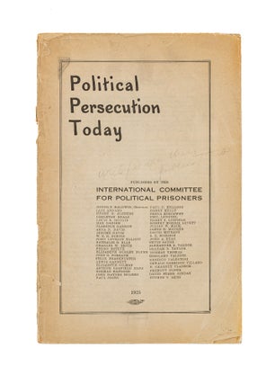 Item #79499 Political Persecution Today. International Committee for Political Prisoners