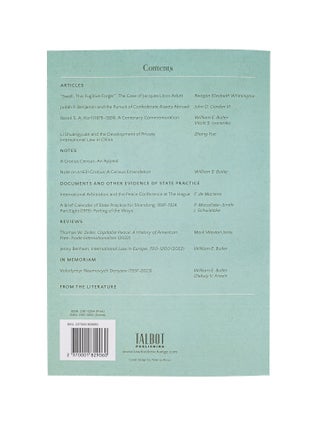 Jus Gentium. Journal of International Legal History. Vol 9, No 1. 2024