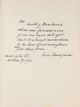Felix Frankfurter Reminisces, Signed Presentation Copy.