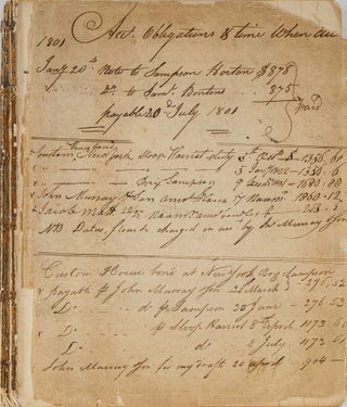 Item #79606 Hartford Attorney's Account Book, 1801-1837. Manuscript, Connecticut