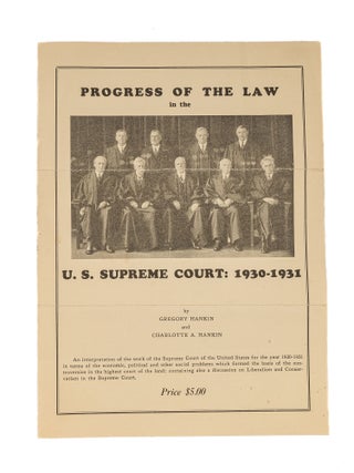 Item #79610 Prospectus for Progress of the Law in the U.S. Supreme Court. Legal Publishing,...