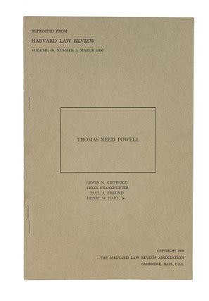 Item #79637 Thomas Reed Powell, Reprinted from the Harvard Law Review, Volume 60. Thomas Reed Powell