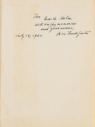 Felix Frankfurter Reminisces, Signed Presentation Copy.