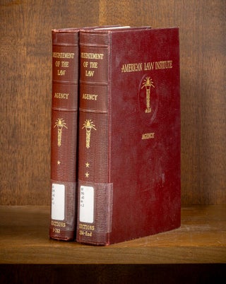 Item #79737 Restatement of the Law of Agency [1st]. 2 vols. 1933. with 1938 p.p. American Law...