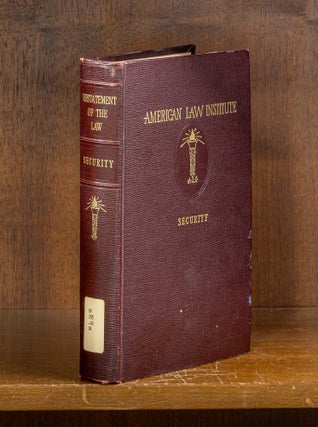 Item #79741 Restatement of the Law of Security [1st]. 1 Vol. with 1996 supplement. American Law...