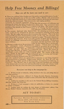 Fundraising Materials for Thomas Mooney and Warren Billings, 1935-38.