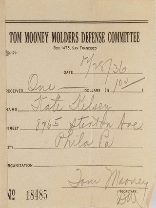 Fundraising Materials for Thomas Mooney and Warren Billings, 1935-38.