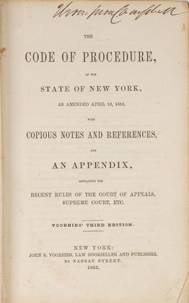 Item #79819 The Code of Procedure of the State of New York, As Amended April 16. Field Codes,...